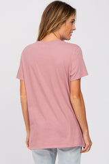 Mauve Oversized Short Sleeve Top