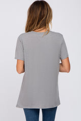 Heather Grey Oversized Short Sleeve Top