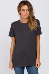 Charcoal Oversized Short Sleeve Top