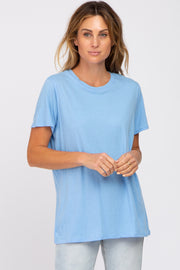 Light Blue Oversized Short Sleeve Top