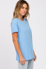 Light Blue Oversized Short Sleeve Top