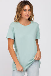 Mint Green Oversized Short Sleeve Top