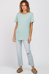 Mint Green Oversized Short Sleeve Top