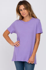 Lavender Oversized Short Sleeve Top