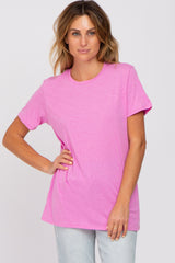 Pink Oversized Short Sleeve Top