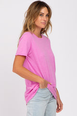 Pink Oversized Short Sleeve Top