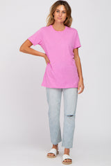 Pink Oversized Short Sleeve Top