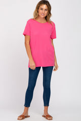 Fuchsia Oversized Short Sleeve Top