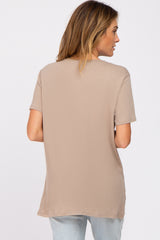 Mocha Oversized Short Sleeve Top