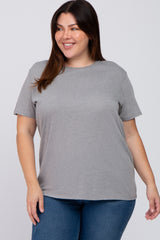 Heather Grey Short Sleeve Plus Maternity Top