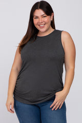 Charcoal Ruched Side Plus Maternity Tank