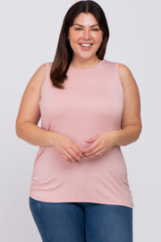 Light Pink Ruched Side Plus Tank