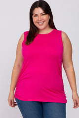 Fuchsia Ruched Side Plus Tank