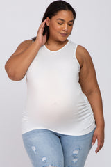 Ivory Ruched Side Plus Maternity Tank