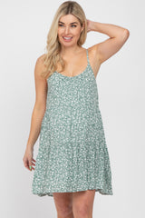 Olive Floral Tiered Maternity Mini Dress