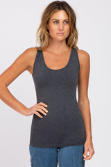 Charcoal Seamless Maternity Fitted Tank Top