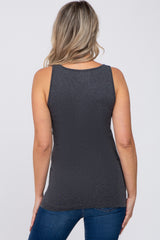 Charcoal Seamless Maternity Fitted Tank Top