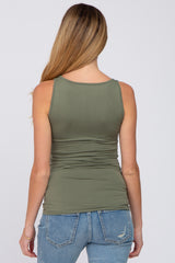 Light Olive Seamless Maternity Fitted Tank Top