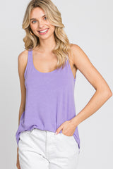 Violet Rounded Hem Sleeveless Top