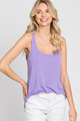 Violet Rounded Hem Sleeveless Top