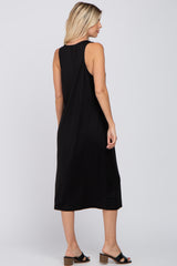 Black Sleeveless Midi Dress