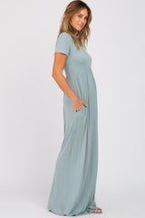 Light Blue Basic Maxi Dress