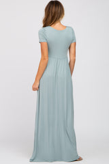 Light Blue Basic Maxi Dress