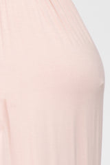 Light Pink Basic Maternity Maxi Dress