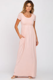 Light Pink Basic Maxi Dress