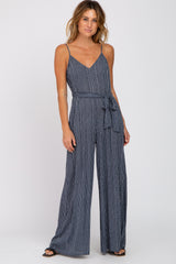 Navy Printed Maternity Wide Leg Jumpsuit