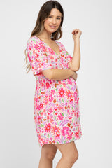 Ivory Multi Floral Maternity Mini Dress