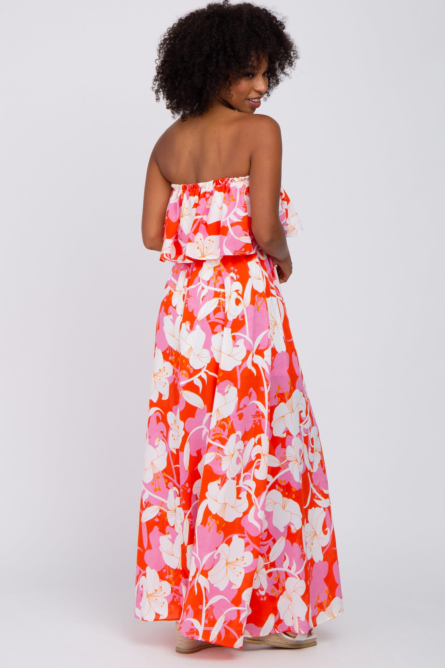 Floral tube deals maxi dress