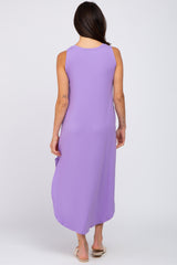 Lavender Sleeveless Round Hem Maxi Dress