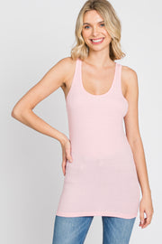 Light Pink Ribbed Racerback Tank Top