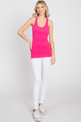 Fuchsia Ribbed Racerback Tank Top