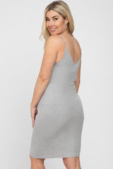 Heather Grey Thin Strap Maternity Dress