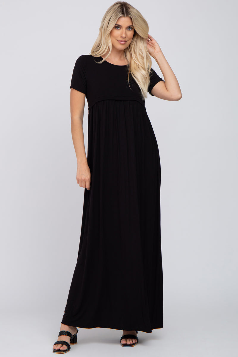 Black Empire Waist Maxi Dress – PinkBlush