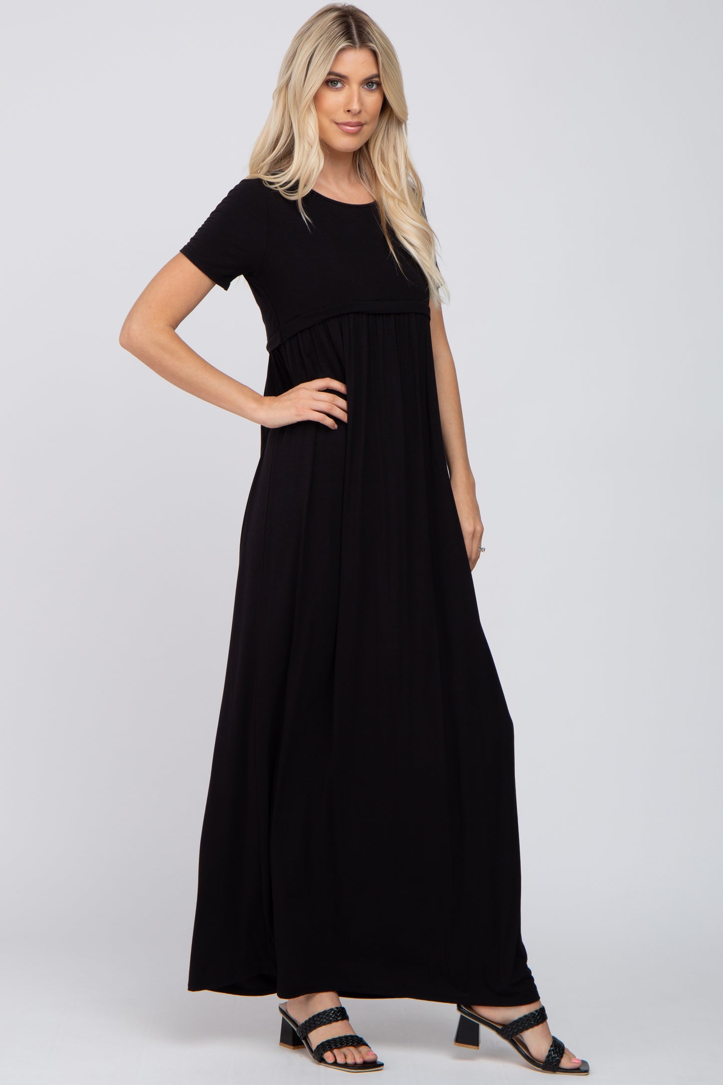 Black Empire Waist Maxi Dress – PinkBlush