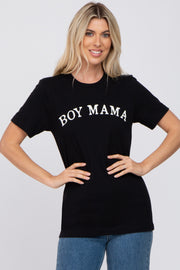 Black "BOY MAMA" Graphic Tee