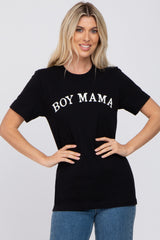 Black "BOY MAMA" Graphic Maternity Tee