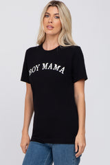 Black "BOY MAMA" Graphic Tee