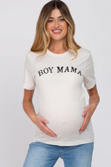 Ivory "BOY MAMA" Graphic Maternity Tee