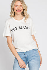 Ivory "BOY MAMA" Graphic Maternity Tee