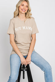 Beige "BOY MAMA" Graphic Tee