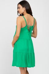 Green Tiered Maternity Tank Dress