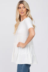 Ivory Tiered Short Sleeve Top