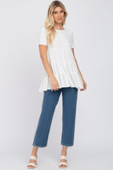 Ivory Tiered Short Sleeve Top