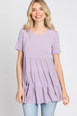 Lavender Tiered Short Sleeve Top