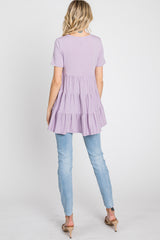 Lavender Tiered Short Sleeve Top