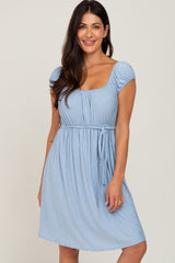 Light Blue Front Tie Dress